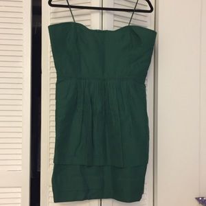 J.Crew Leighton Dress, Strapless Silk Emerald 16